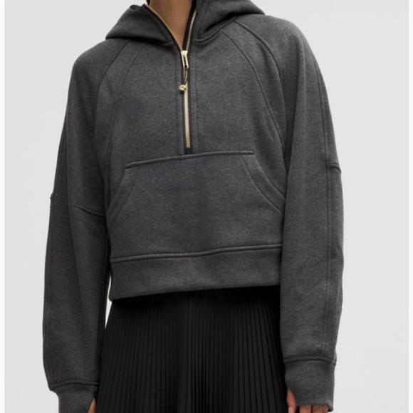lululemon athletica Tops - Lululemon Scuba Charcoal Half-Zip Hoodie Sweatshirt
